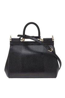 Черная кожаная сумка Sisily Dolce&;Gabbana