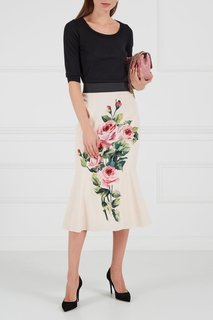 Шелковая юбка с розами Dolce&;Gabbana