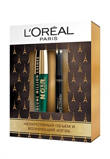 Набор для макияжа глаз LOreal Paris Тушь для ресниц "Объем миллиона ресниц Feline", 9,5 мл + Суперлайнер "Perfect Slim"