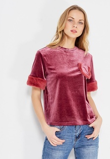 Футболка LOST INK FUR TRIM VELVET TEE