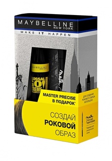 Набор для макияжа глаз Maybelline New York Тушь для ресниц "Colossal Go Extreme Leather Black", 9,5 мл + Лайнер "Master Precise", черный, 1,1 мл