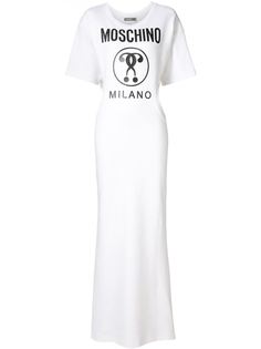 длинное платье с принтом-логотипом Moschino