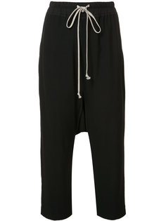 укороченные брюки с заниженной проймой Rick Owens