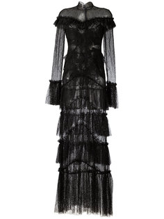 кружевное прозрачное платье макси с оброками Jonathan Simkhai