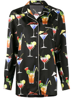 рубашка с принтом коктейлей Dolce & Gabbana