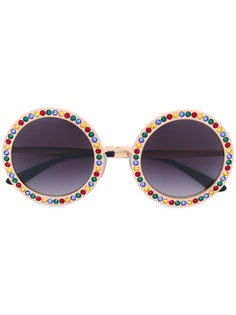 солнцезащитные очки в круглой оправе с отделкой Dolce & Gabbana Eyewear