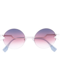 круглые солнцезащитные очки с треугольными деталями Fendi Eyewear