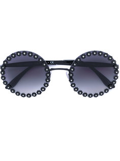 круглые солнцезащитные очки с декором из цветов Dolce & Gabbana Eyewear