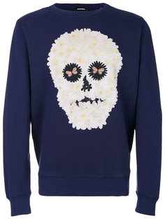 толстовка с принтом в виде черепа Diesel