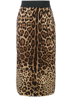юбка-карандаш с леопардовым рисунком Dolce & Gabbana