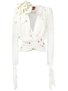 блузка с цветочным принтом и V-образным вырезом  Ronald Van Der Kemp