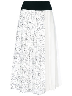 плиссированная юбка с принтом лебедей Victoria Victoria Beckham