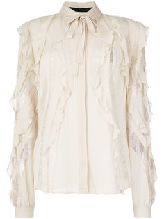 оборчатая блузка с полупрозрачными вставками Elie Saab