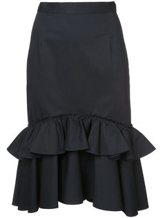 fitted midi skirt with frill hem Tome