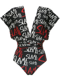 logo print swimsuit Amir Slama