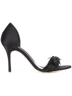 feather-embellished Catalina sandals Manolo Blahnik