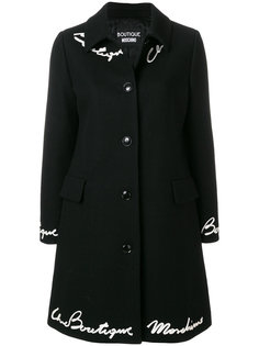 пальто с вышивкой  Boutique Moschino