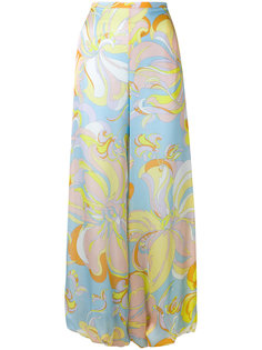 расклешенные брюки с абстрактным принтом  Emilio Pucci