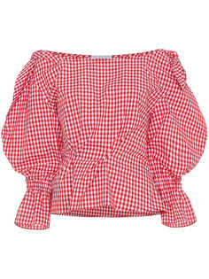 Michelle gingham puff sleeve blouse Rejina Pyo