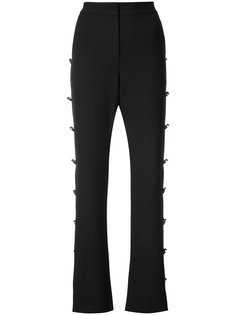 button embellished flared trousers Prabal Gurung