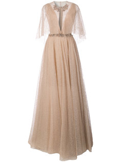 glitter-effect flared maxi dress Marchesa
