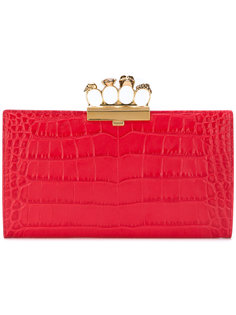 клатч с эффектом крокодиловой кожи Alexander McQueen