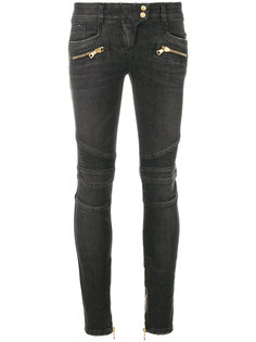 байкерские джинсы скинни  Balmain