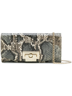 клатч с эффектом змеиной кожи  Just Cavalli