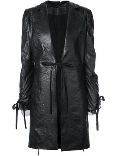 кожаное пальто прямого кроя  Ann Demeulemeester