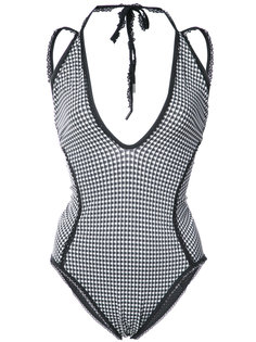 micro checked swimsuit Jonathan Simkhai