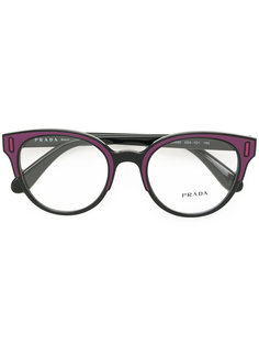 очки в оправе "кошачий глаз" дизайна "колор-блок" Prada Eyewear