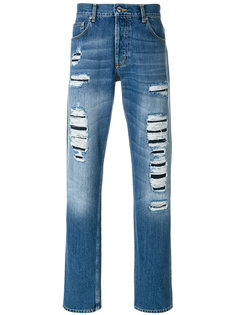 прямые джинсы с эффектом потертости Alexander McQueen