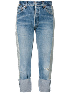 укороченные джинсы с полосками из пайеток Kendall+Kylie