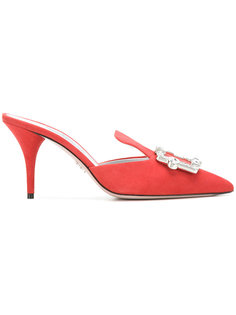 crystal embellished mules Prada