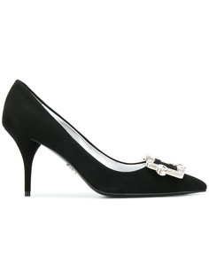 crystal buckle pumps Prada