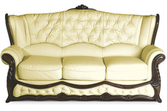 Диван кожаный Монца Milk 