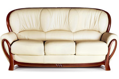 Диван кожаный Сорренто Milk 