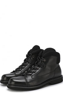 Высокие кожаные ботинки на шнуровке с молнией Ermenegildo Zegna