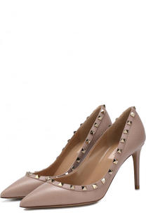 Кожаные туфли Rockstud на шпильке Valentino