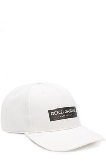 Хлопковая бейсболка с логотипом бренда Dolce &amp; Gabbana