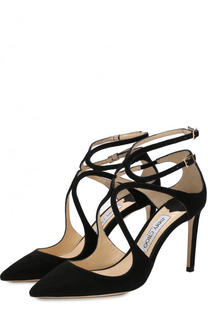 Замшевые туфли Lancer 85 на шпильке Jimmy Choo