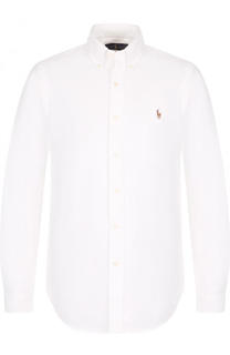Хлопковая рубашка с воротником button down Polo Ralph Lauren