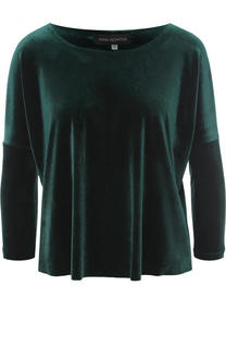 Бархатный топ с укороченным рукавом и круглым вырезом Inna Honour