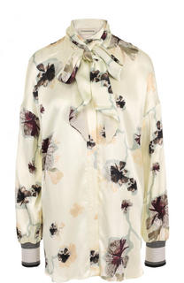 Блуза свободного кроя с воротником аскот и принтом By Malene Birger