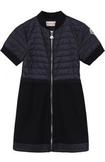 Шерстяное платье на молнии с отделкой Moncler Enfant