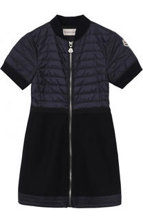 Шерстяное платье на молнии с отделкой Moncler Enfant