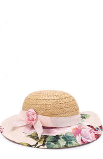 Соломенная шляпа с текстильной отделкой Dolce &amp; Gabbana