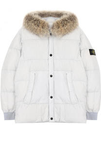 Пуховая куртка с меховой отделкой на капюшоне Stone Island