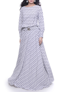 Длинное платье с геометрическим принтом Olivegrey