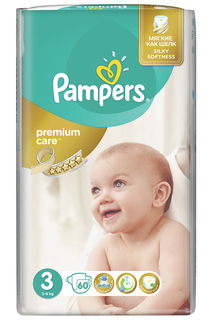 Подгузники 5-9 кг, 60 шт PAMPERS